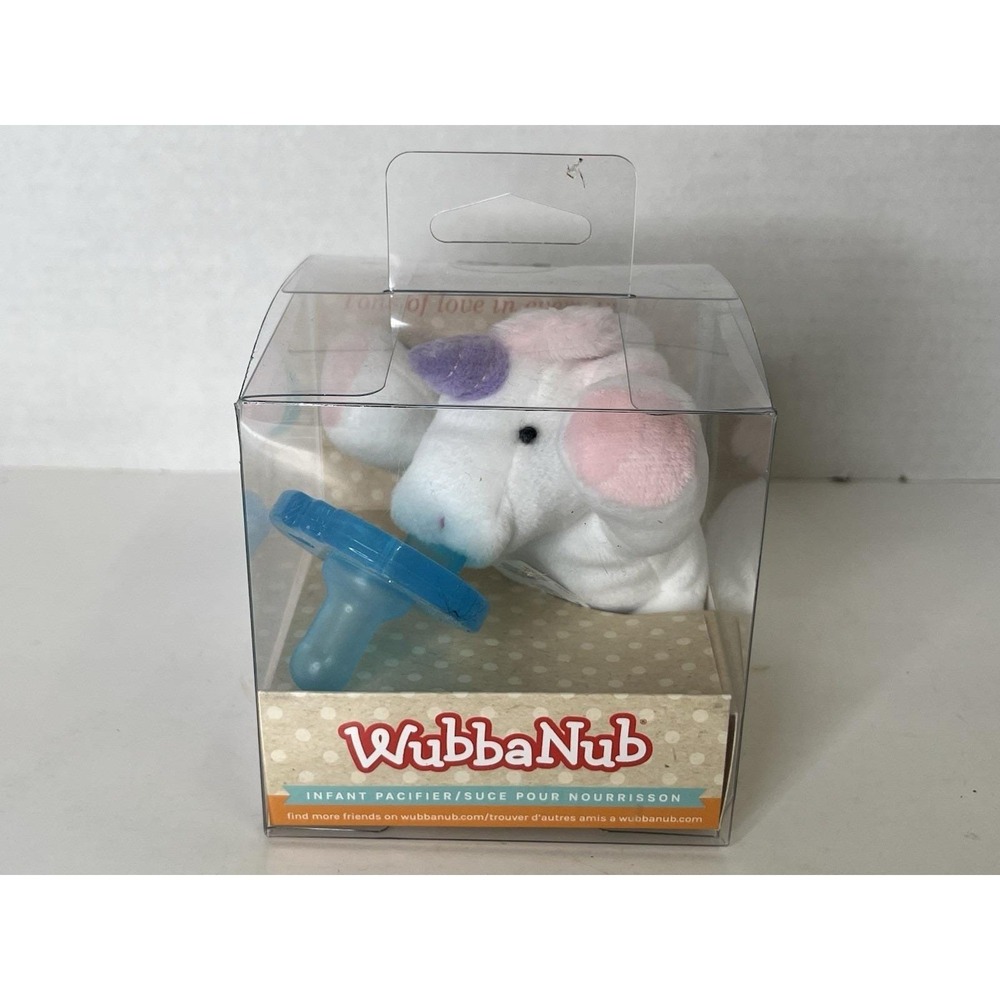 WubbaNub White Unicorn Plush Infant Pacifier BPA & Latex Free - Sealed Box